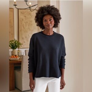 Frank and Eileen ANNA capelet sweatshirt, size M, Royal Navy